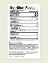 Premenstrual Tea nutrition facts and ingredients label